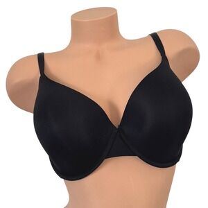 Victoria's Secret 38DD T-shirt Lightly Lined Demi Bra Solid Smooth Black